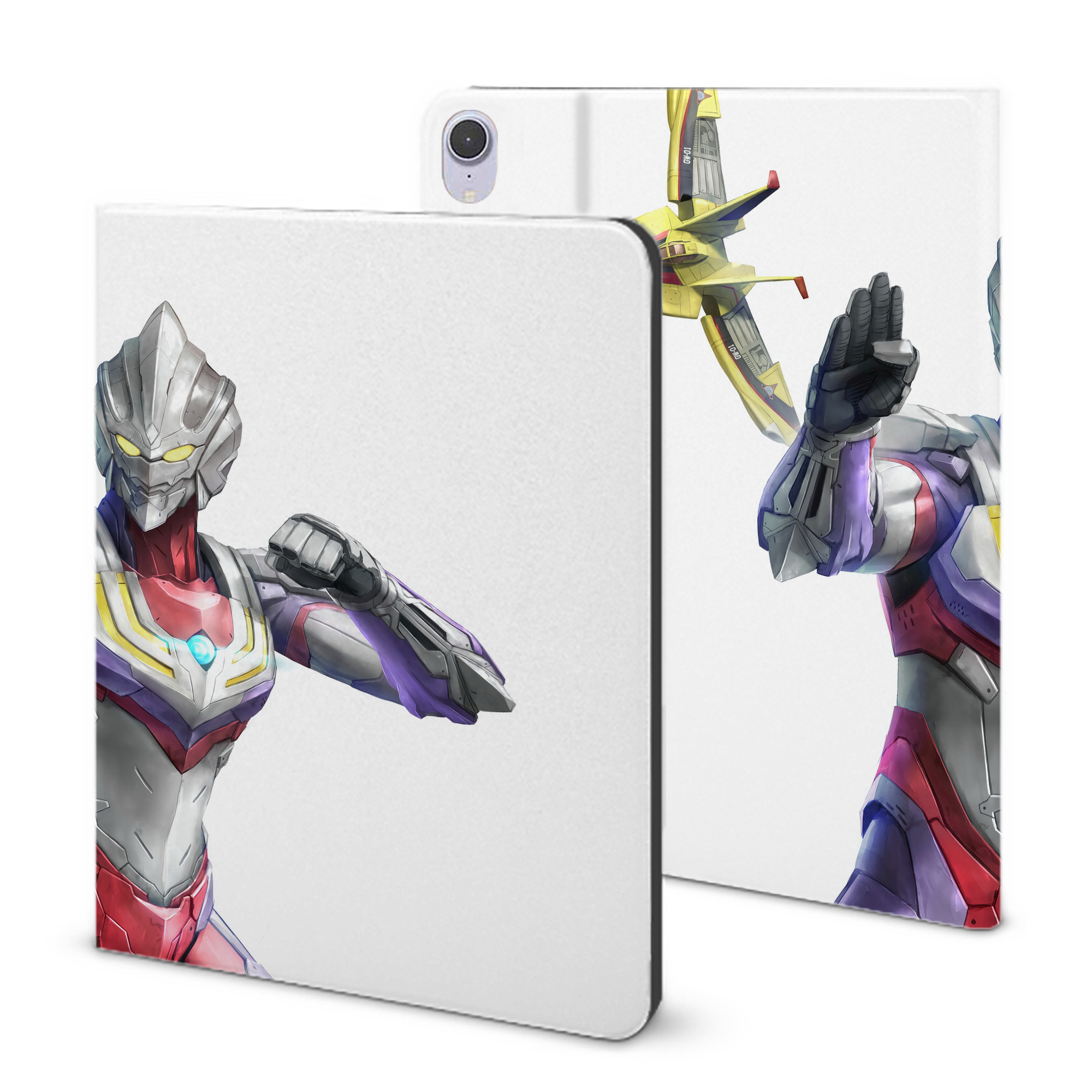 （画像用） ウルトラマン Ultraman IPad ケース ブック型 PUレザー TPU 耐衝撃 軽量 薄型 ペン収納なし 全面保護 IPad 各モデル対応